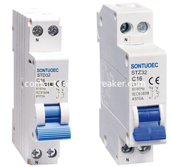 SONTUOEC Brand  Din Rail MCB Circuit Breaker 18MM Width 1P + N  230V 6-32A With CE , CB , SAA  6KA breaking capacity