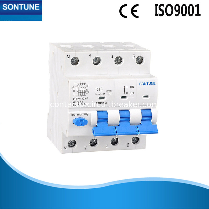 4 Pole Rcbo Circuit Breaker MCB + RCD AC or A Type Residual Current Operated