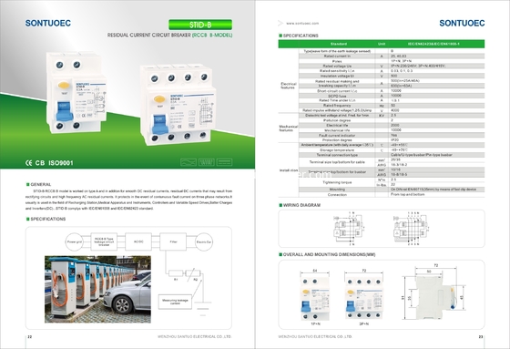 SONTUOEC Brand B model RCCB 2 Pole Residual STID-B series Current Circuit Breaker  10KA