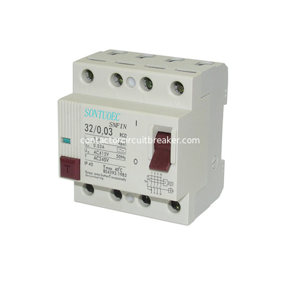 Residual Current 2P 4P 415V PA66 ELCB Circuit Breaker