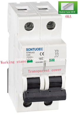 STM3-63 C63 Type White Mcb Breaker , Miniature Circuit Breakers 4p MCB Low Voltage