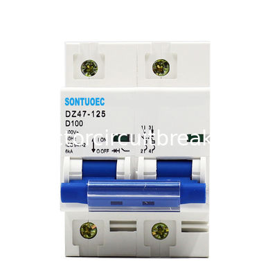 2 Poles 63A Din Rail installation MCB IP20 Protection Degree for Easy Installation